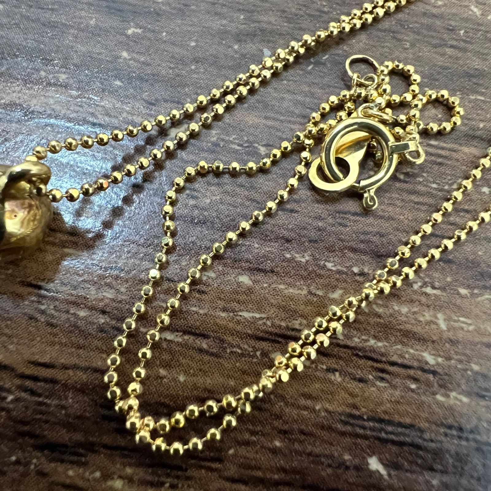 極美品】k18 ネックレス ドクロ トップ付き 18金 アクセサリー 髑髏 