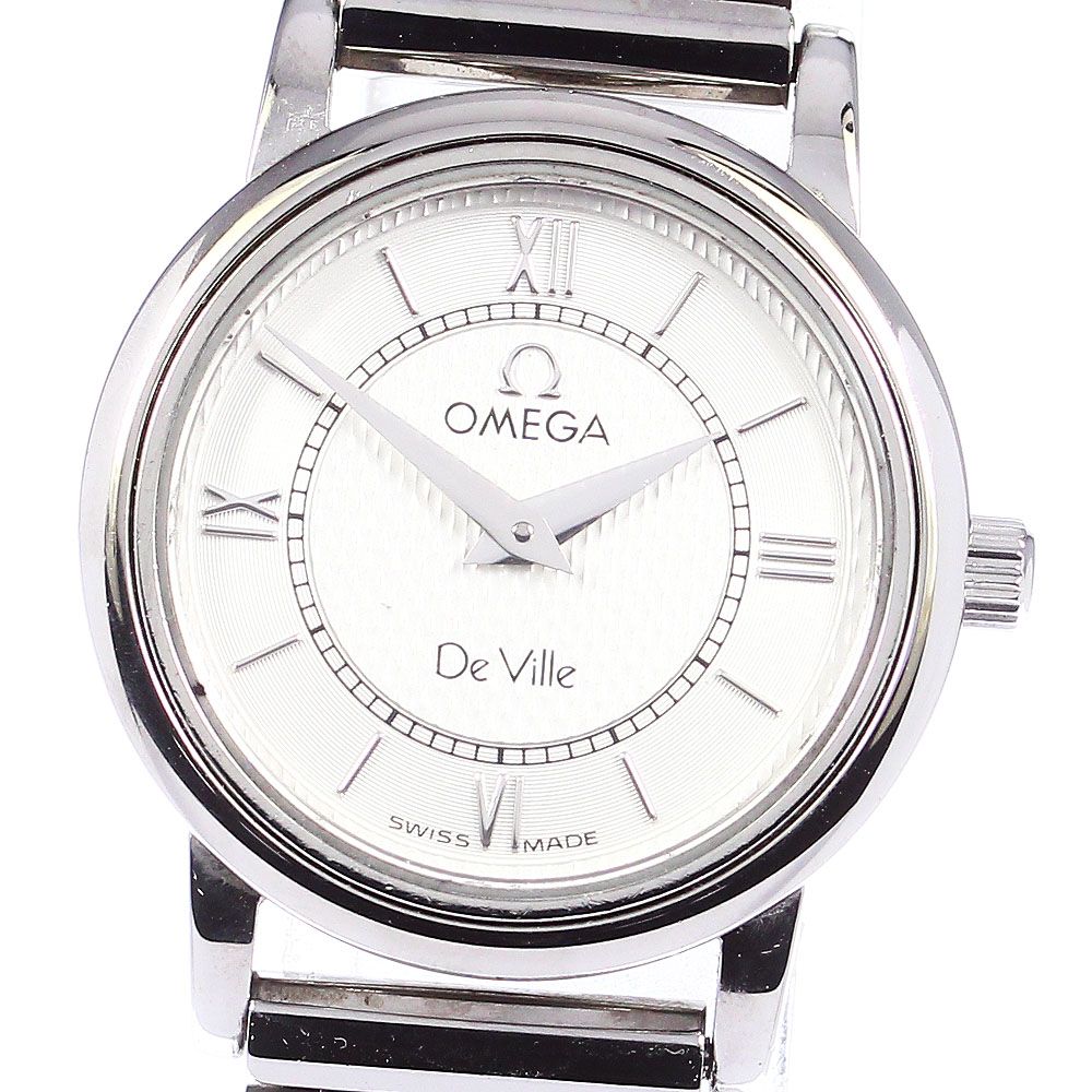 オメガ デビル プレステージ コンビ 革ベルト クオーツ レディース 時計 稼働 オメガ デビル プレステージ コンビ 革ベルト クオーツ レディース