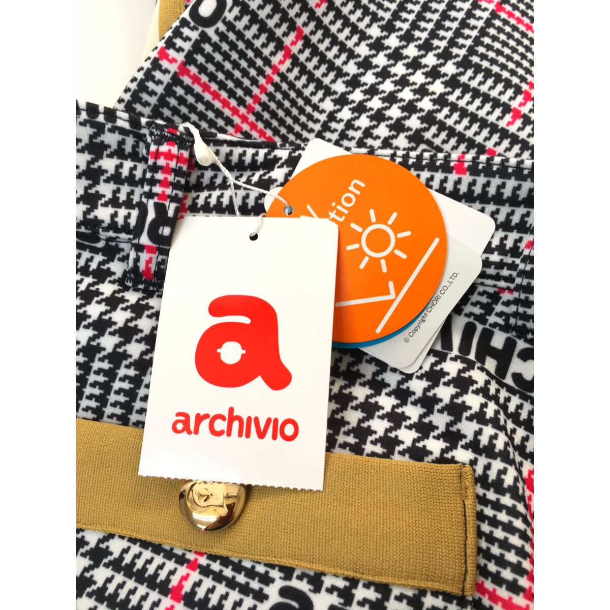 未使用品 レディース アルチビオ archivio パンツ 36(S) 黒×白 グレン