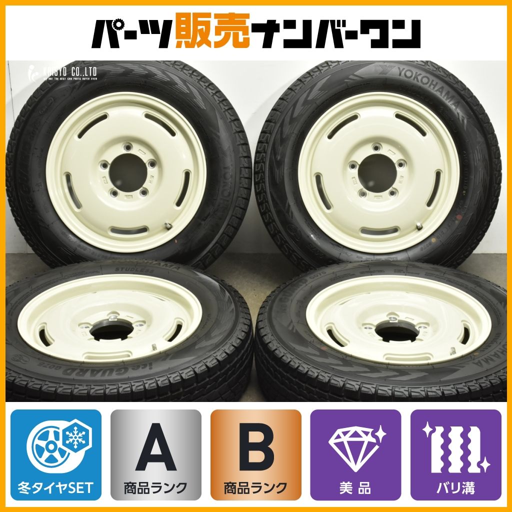 バリ溝 ジムニーサイズ 社外 16in 5.5J 20 PCD139.7 ヨコハマ アイスガード G075 175 80R16 9分山程度 JB64 JB23 JA11