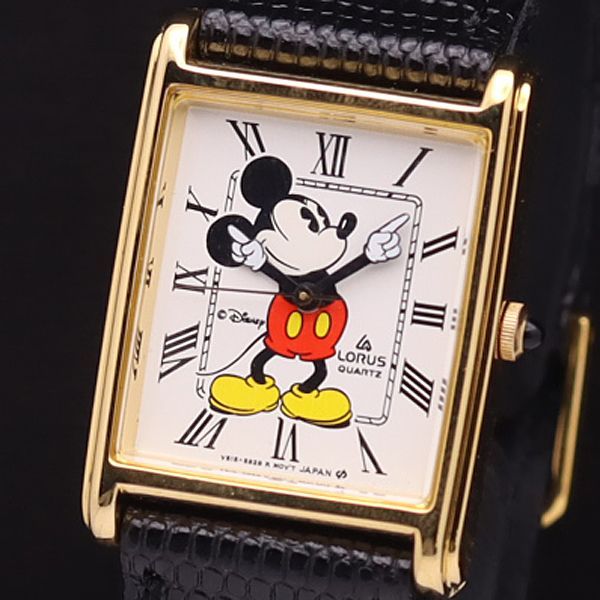 稼働 美品 箱付 セイコー QZ V515-5150 ローラス ミッキーマウス