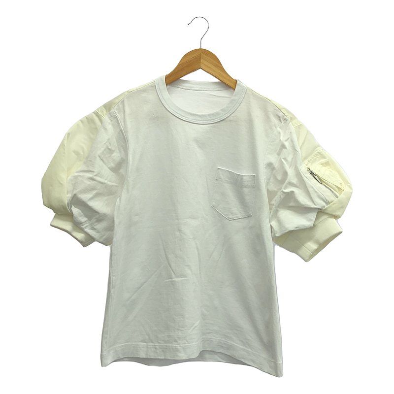 sacai / サカイ | 2022SS | Nylon Twill Mix T-Shirt カットソー | 2 | ホワイト | レディース sacai / サカイ | 2022SS | Nylon Twill Mix T-Shirt カットソー | 2