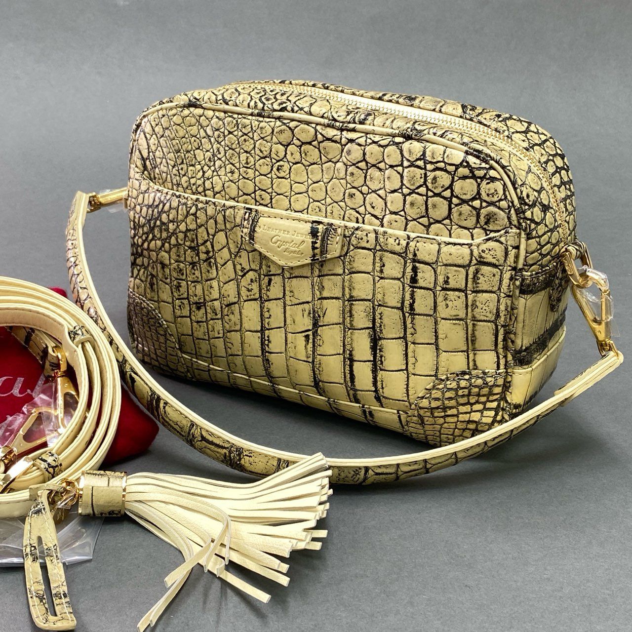 LEATHER JEWELS レザージュエルズ クロコダイル 二つ折り 中古・古着 