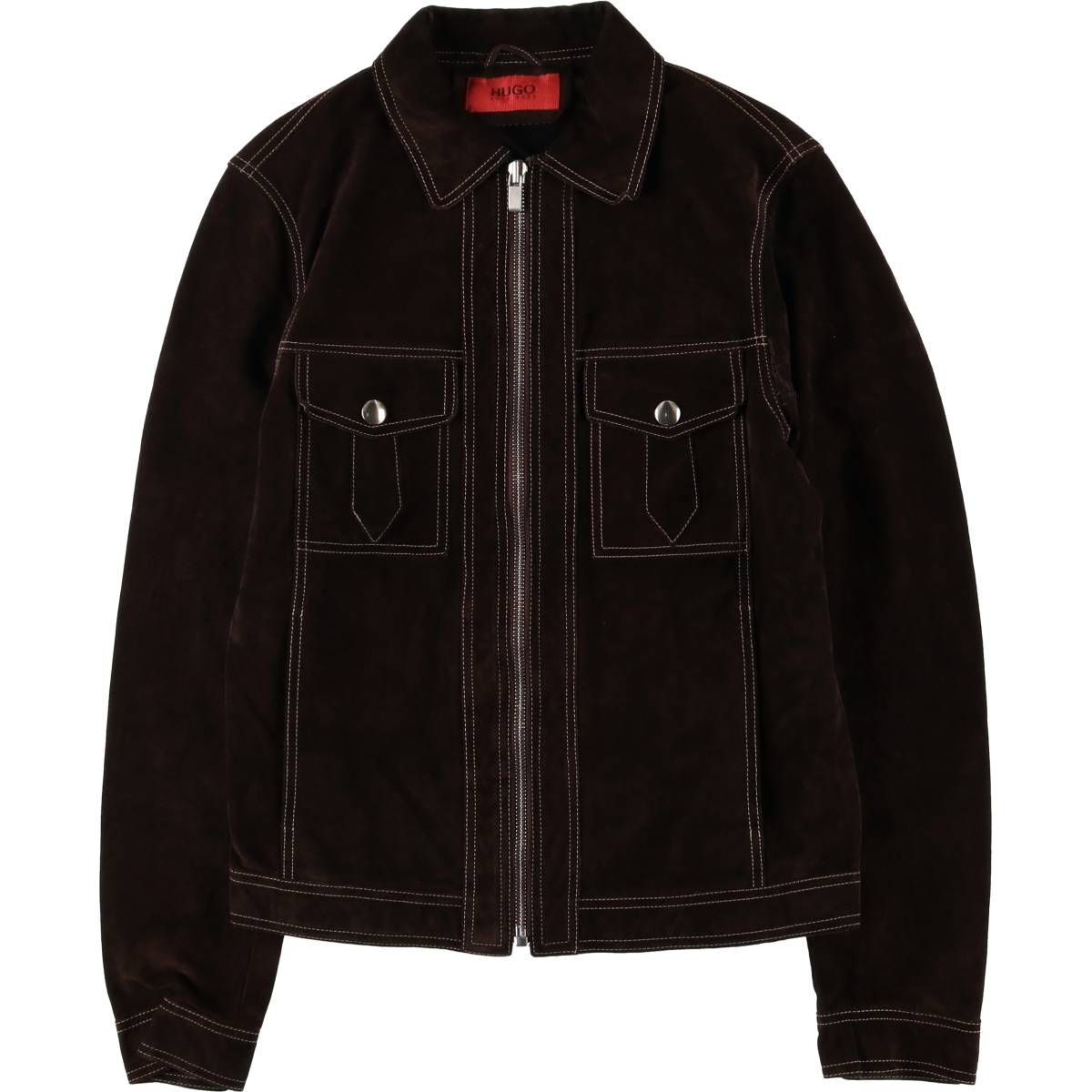 古着 ヒューゴボス HUGO BOSS スエードレザージャケット メンズM相当|eaa589959