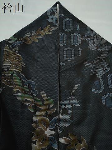 平和屋着物●本場大島紬　吉祥花唐草文　やまと誂製　正絹　逸品　CAAS7584yc 平和屋着物○本場大島紬 吉祥花唐草文 やまと誂製 正絹 逸品