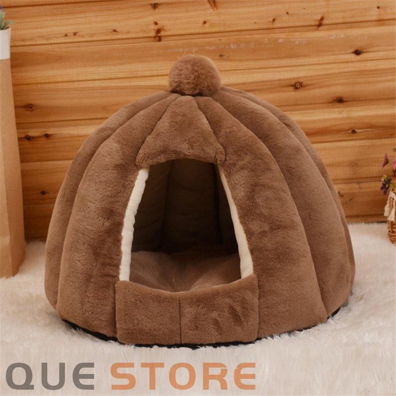ペットベッド ドーム型 ペットハウス 猫 犬 マット付き ふわふわ ドーム型 小型犬 室内用 秋 冬 もちもち あったか 防寒 かわいい おしゃれCYB789