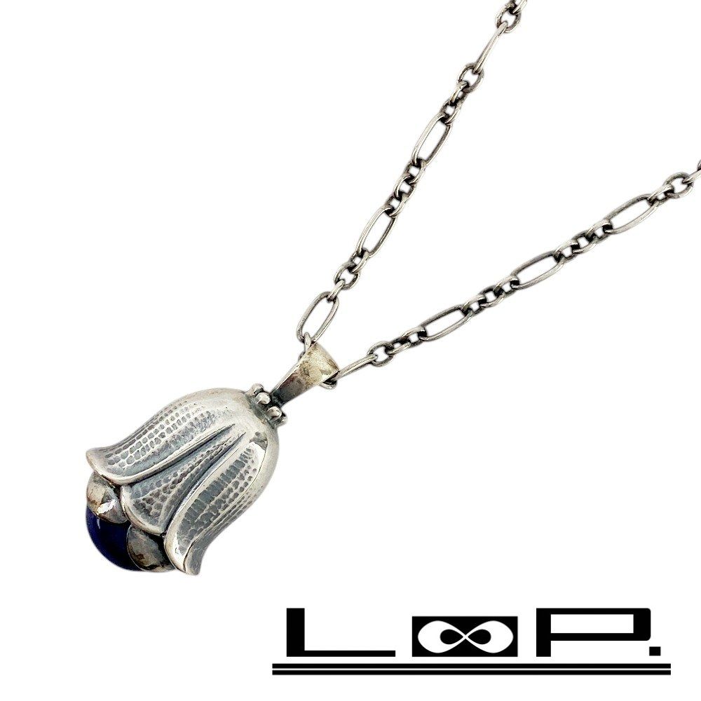□美品□ ジョージジェンセン ネックレス フラワー ストーン