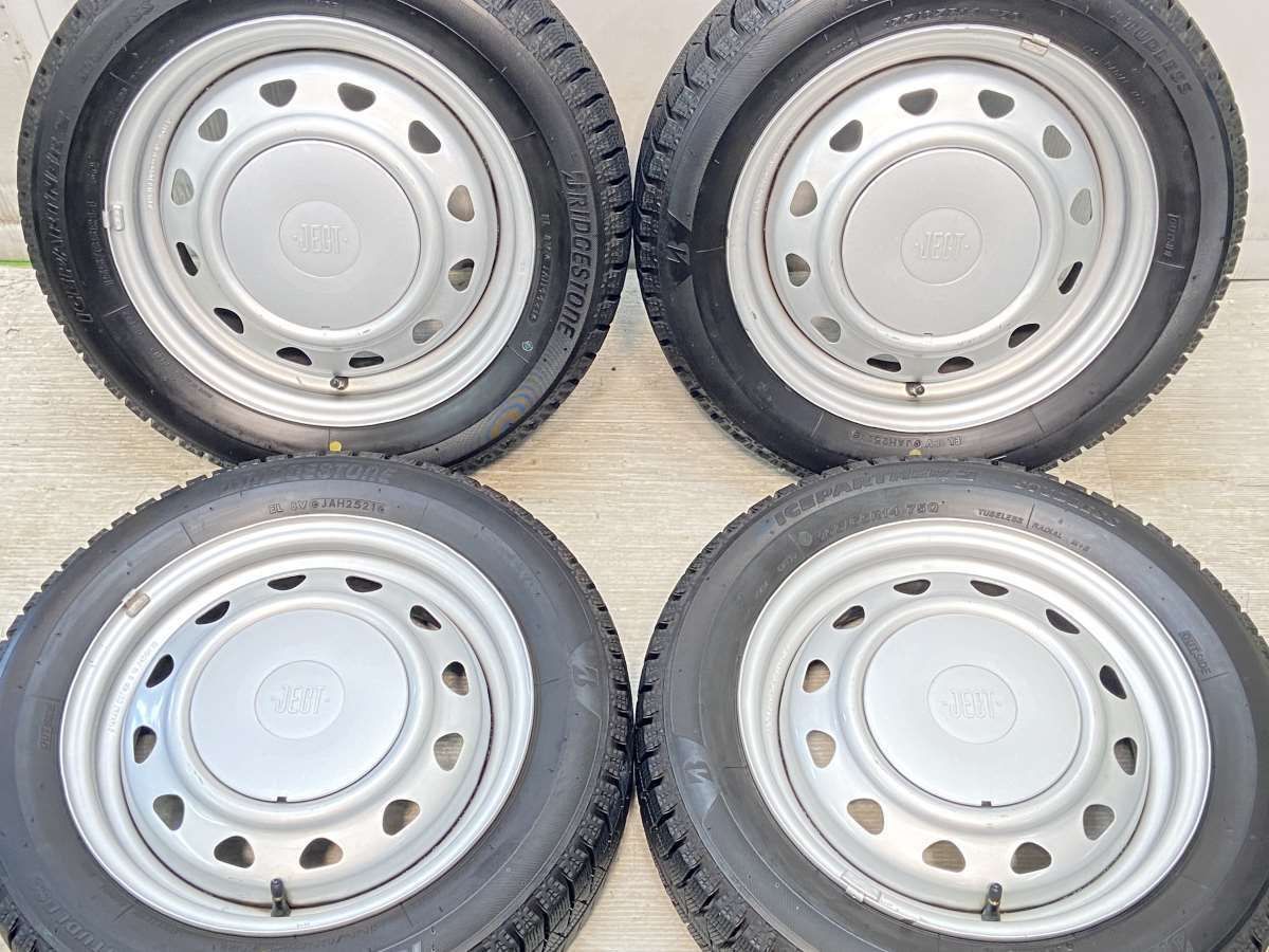 155/65R14 ブリヂストン アイスパートナー2 JECT MN 14x4.5 100/114.3-4穴 中古タイヤ スタッドレスタイヤ  ホイールセット 4本セット w14240726006 - メルカリ