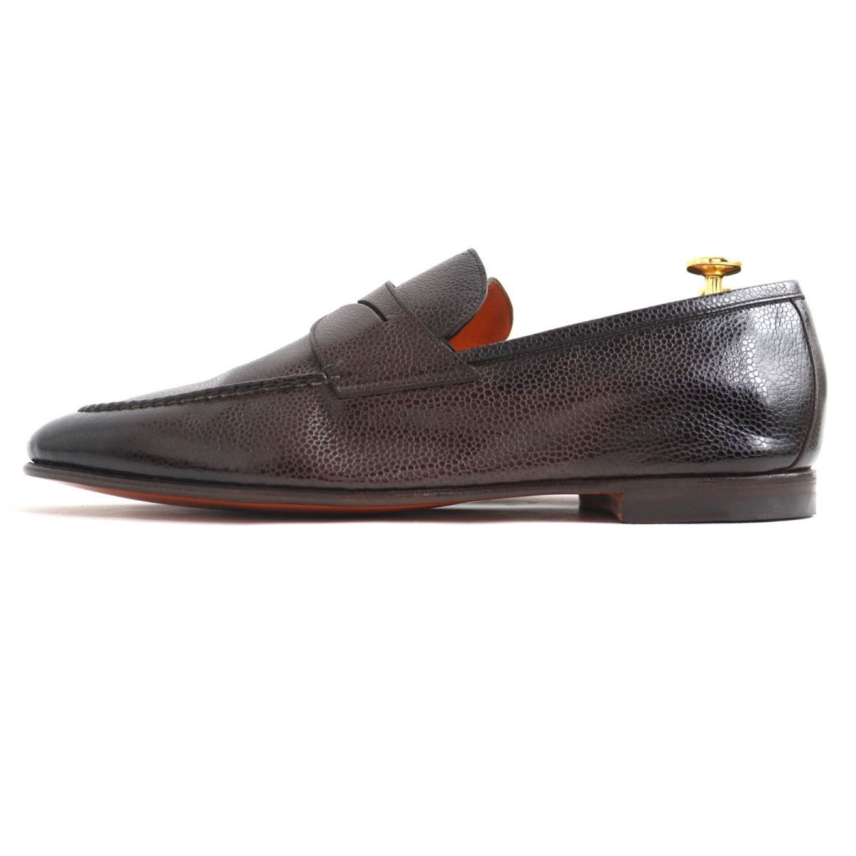 未使用品◇Santoni サントーニ 15609 Uチップ レザー コインローファー