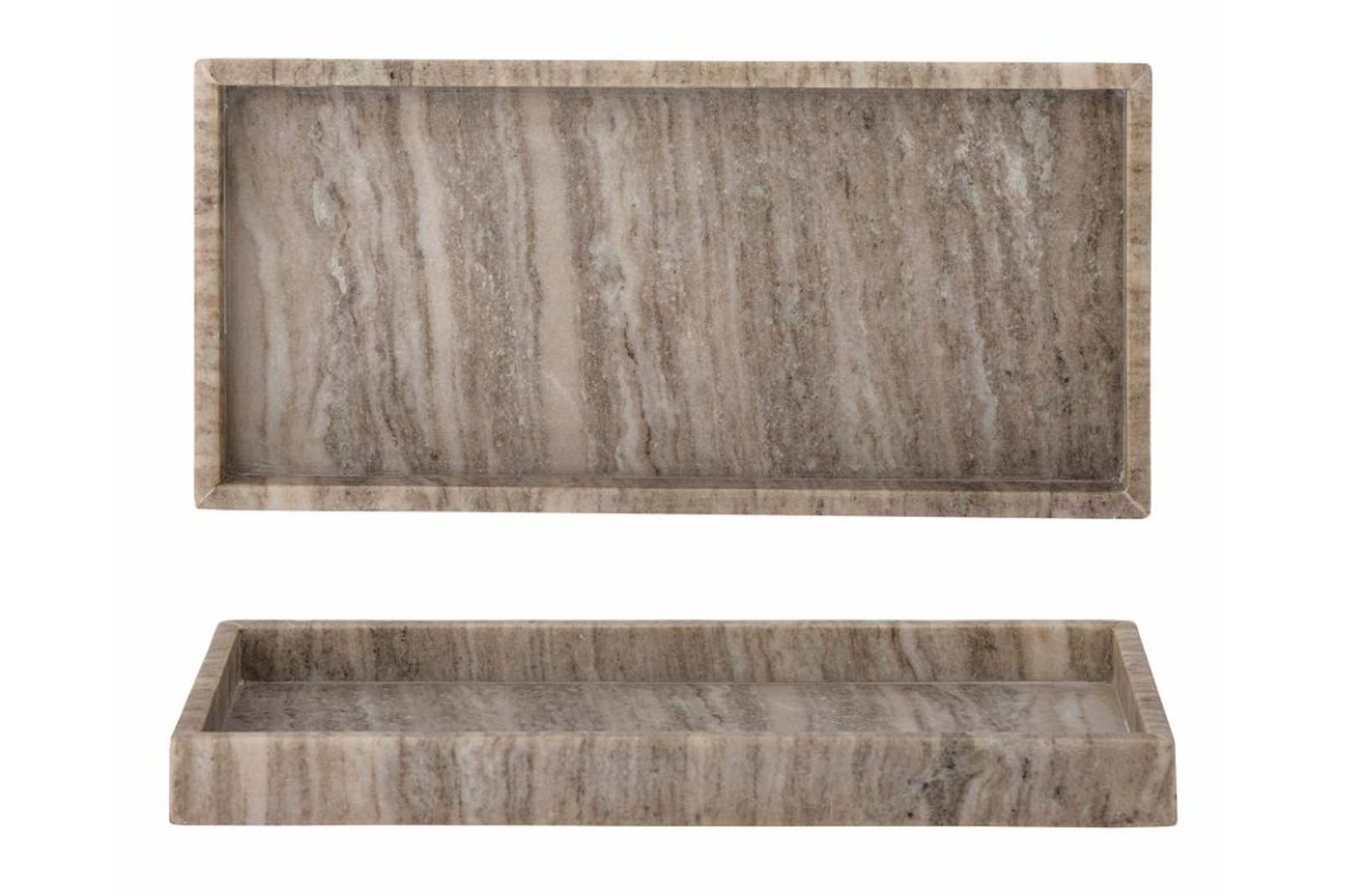 ブラウン の大理石でできたクラシックなトレイ Majsa 長方形 38 18 cm 15 x 香りディフューザー その他 