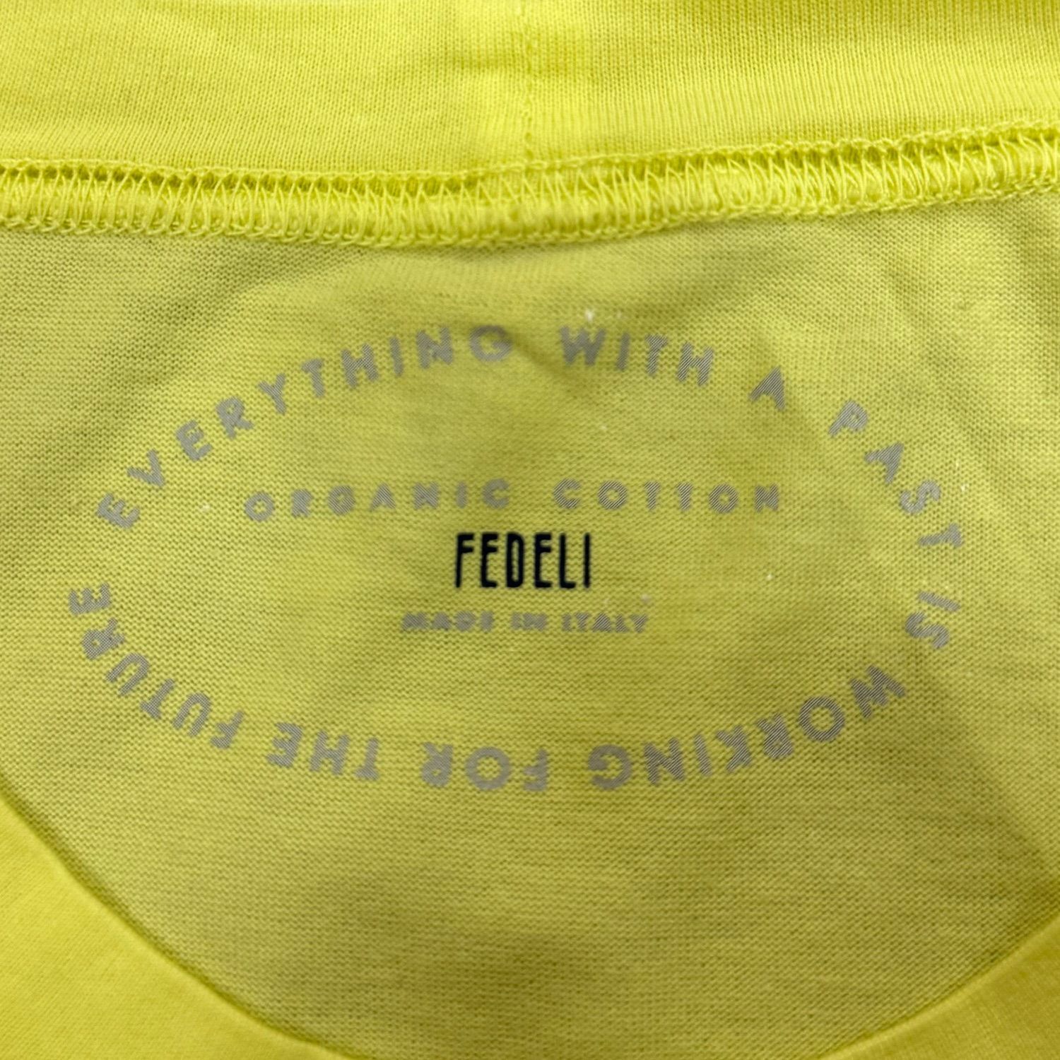 定価22000円 国内正規 新品 FEDELI JERSEY GIZA ORGANIC DUSTY オーガニック ギザコットン Tシャツ フェデーリ 6UED0103 イエロー 46  60112A3