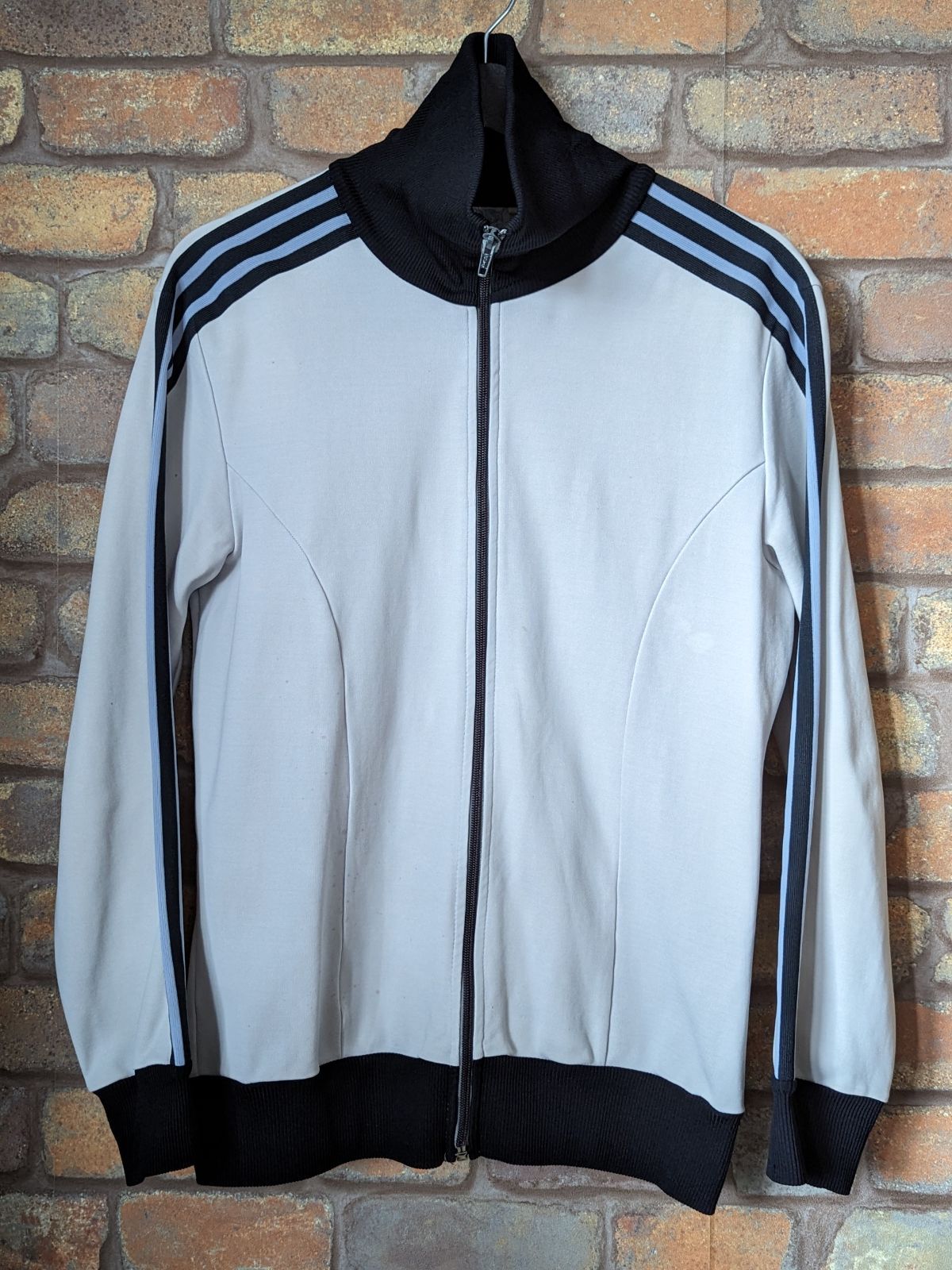 70's old adidas JogTop TrackJacket MadeinWestGermany Jersey Gray