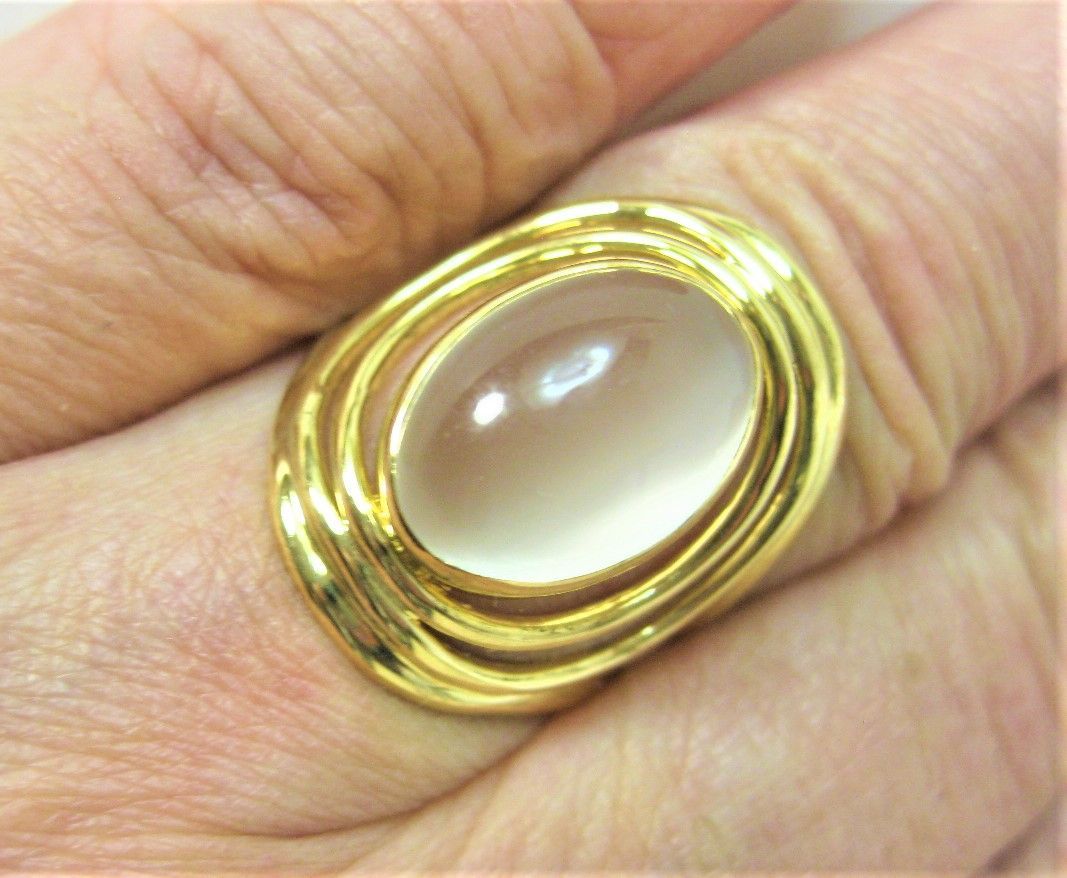 K18 18金リング指輪ムーンストーン 約13.3mm×9.3mm サイズ#15 - メルカリ