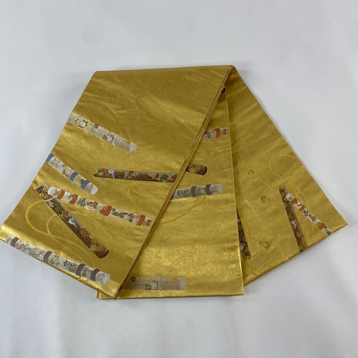 レモン　魚小袋帯 金魚の刺繍絽紗袋帯(w97120GF) 帯紹介