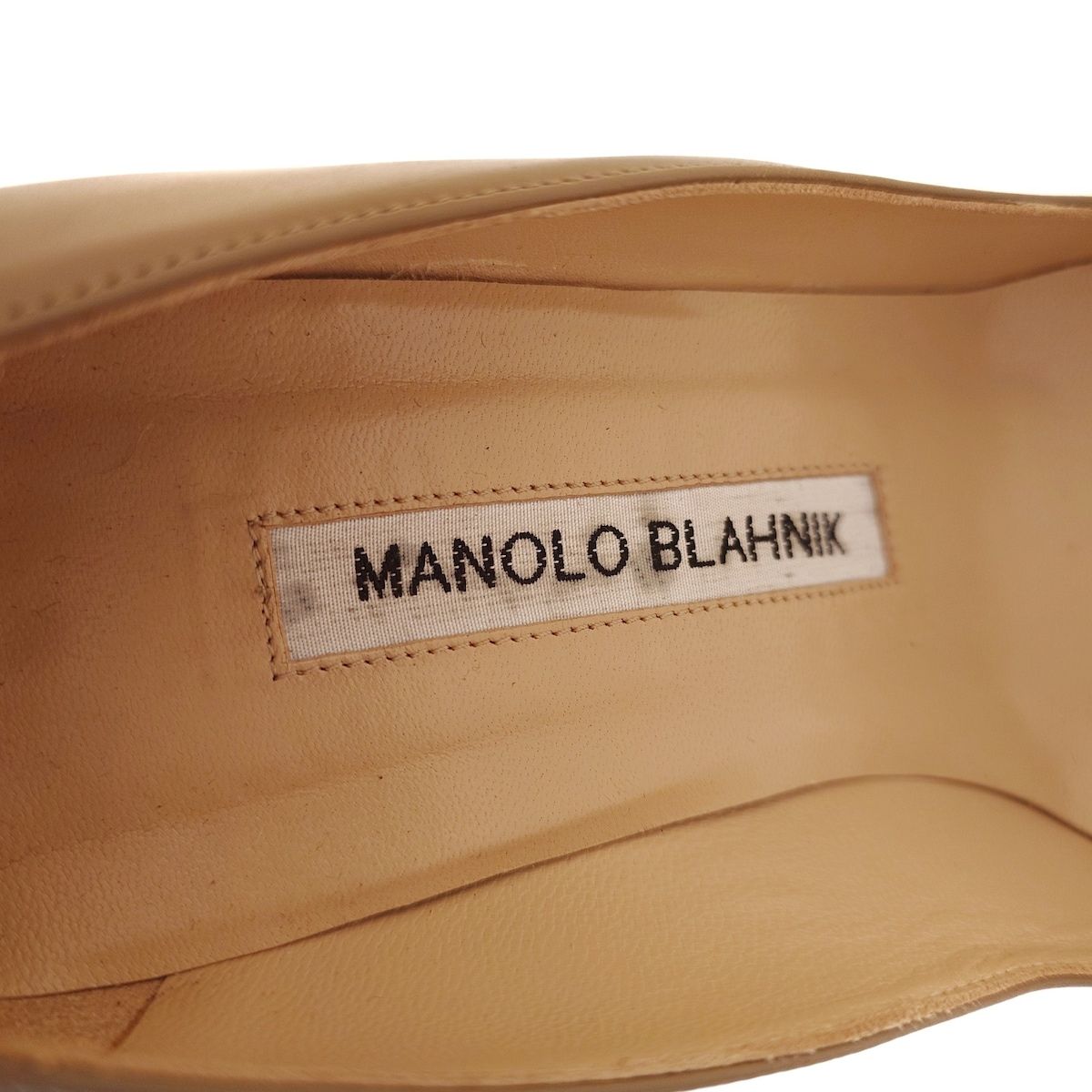 MANOLO BLAHNIK(マノロブラニク) パンプス 36 1/2 レディース - グレーベージュ アウトソール張替済 レザー - メルカリ