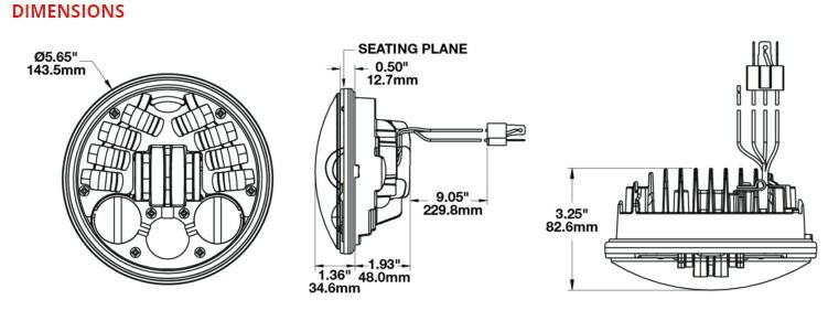 お手頃価格でご提供し! 5-3 4インチ ADAPTIVE2 LEDヘッドライト 5-3 4インチヘッドライト クローム 【お中元ギフト】