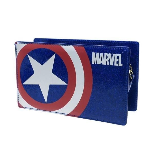 レディース ショルダーバッグ キャプテンアメリカ スクエア ポシェット スモールプラネット シールド グッズ 22.5×13×7cm ギフト雑貨セー