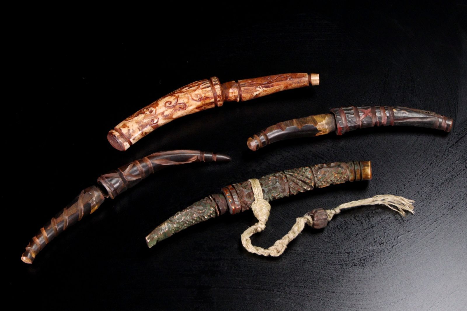 アイヌ民族 メノコマキリ 4本纏めて ナイフ 唐物 骨董 古美術 楾 D31-VV
