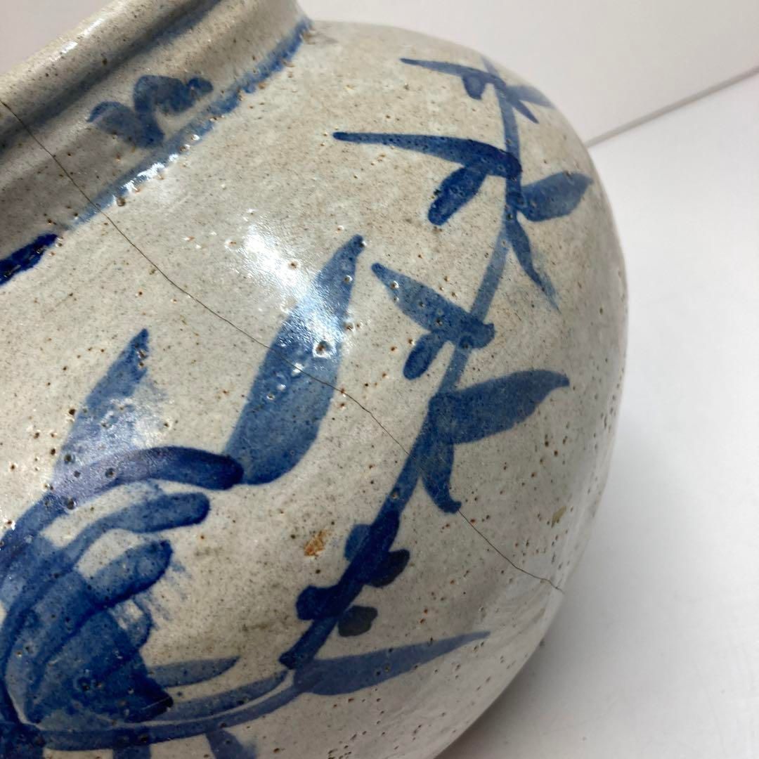 李朝　染付大壺　身幅約26/高さ23㎝　東Y5-0913② 李朝 染付大壺 身幅約26/高さ23㎝ 東Y5-0913② - メルカリ