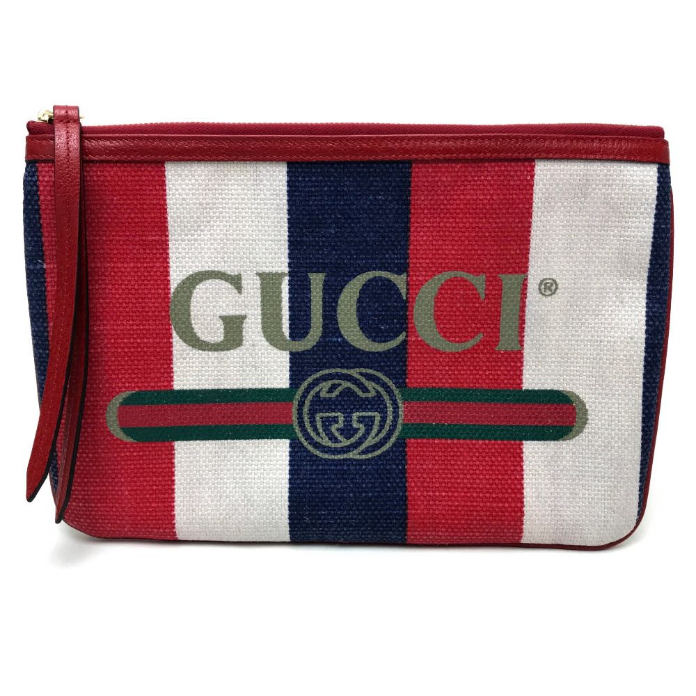 GUCCI グッチ クラッチバッグ バイアデラ シルヴィ ストライプ 524788