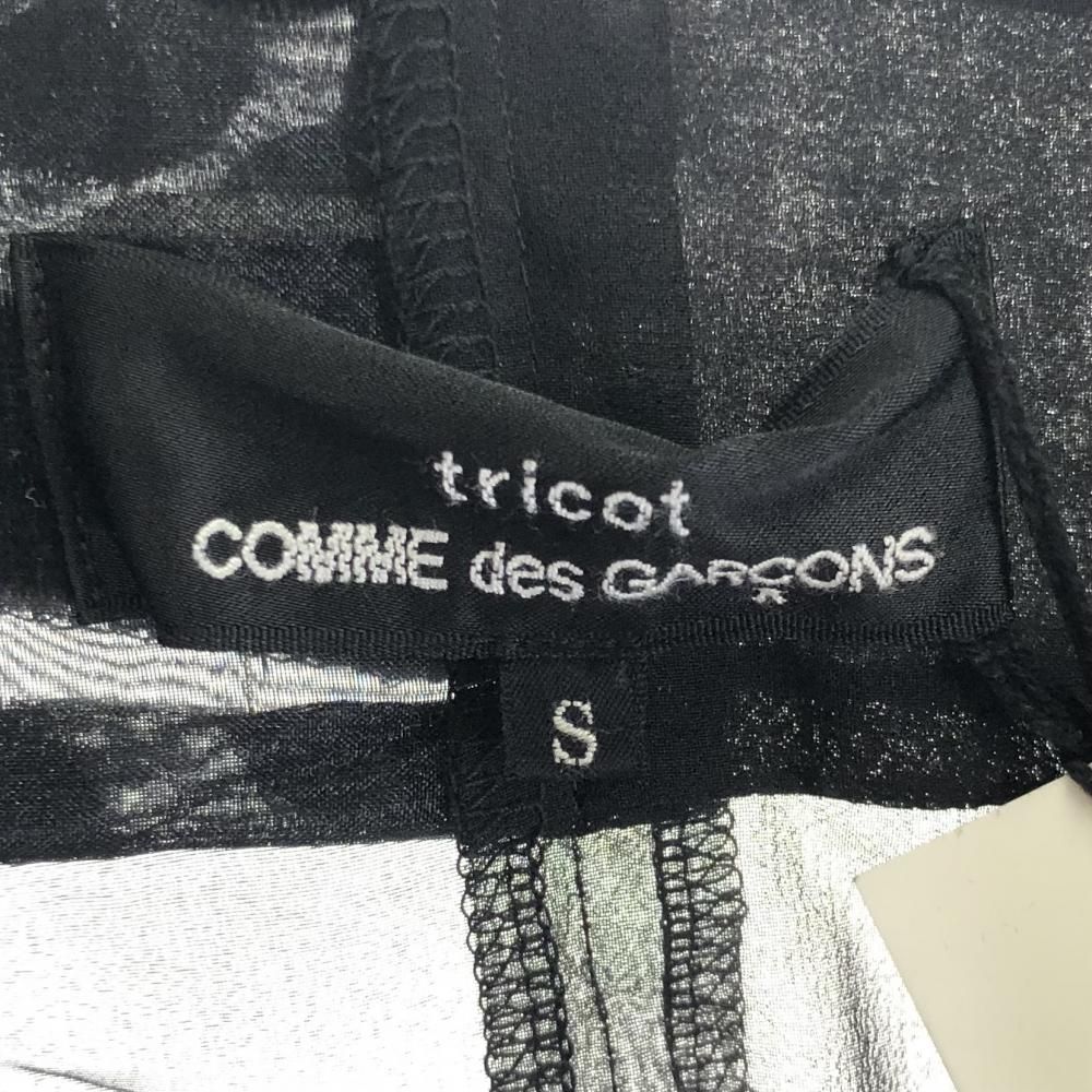 中古】tricot COMME des GARCONS AD2003 フロッキープリント ドットシアーシャツ サイズS ブラック  TK-B009[17] - メルカリ