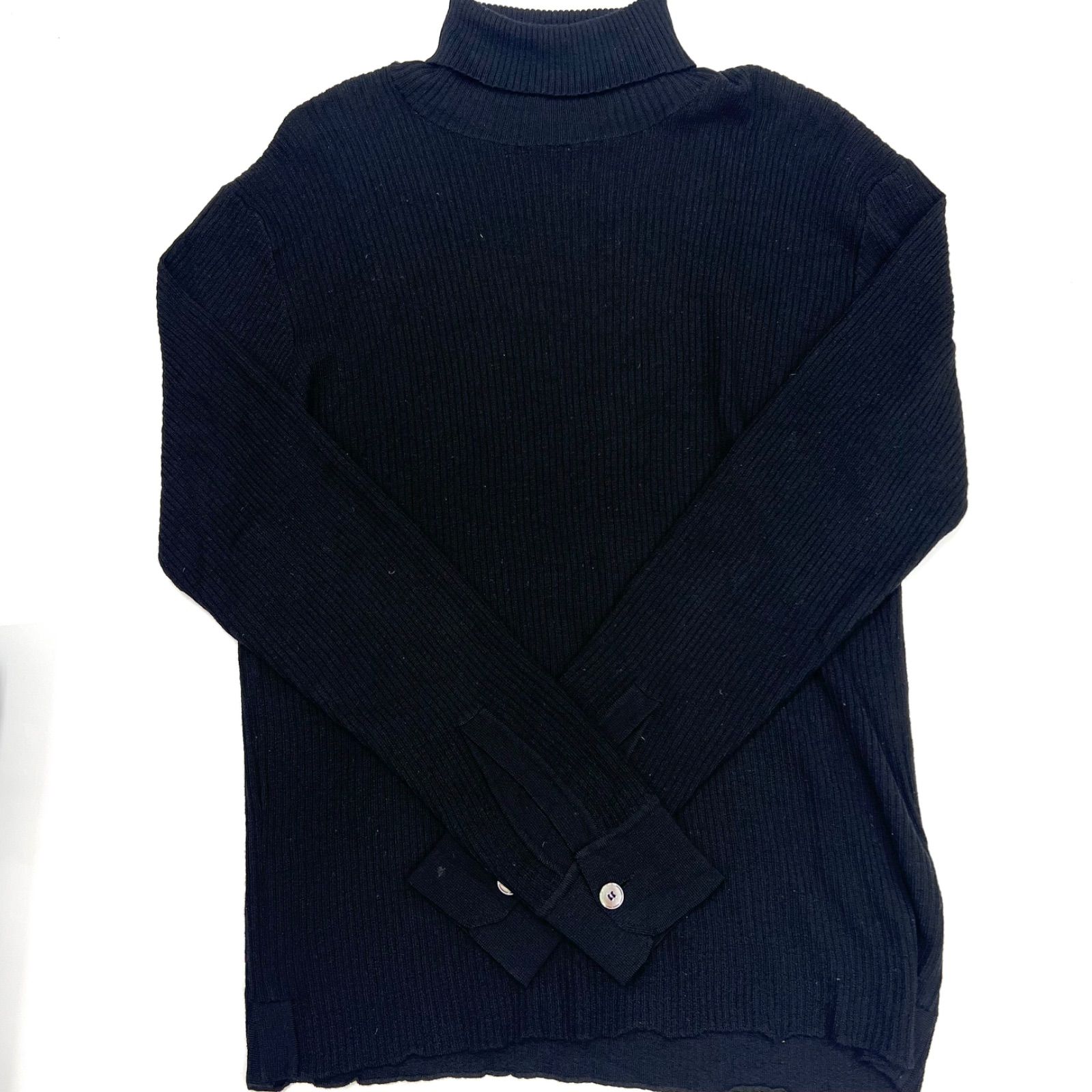 dunhill ダンヒル【L】タートルネック ニット セーター シャツ 黒 ブラック メンズ 長袖