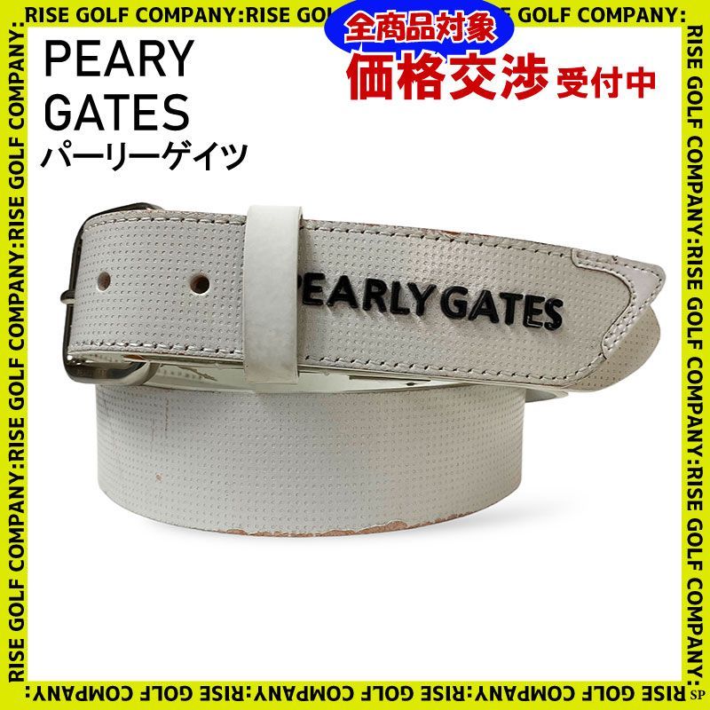 PEARLY GATES パーリーゲイツ レザーベルト ホワイト ゴルフウェア 