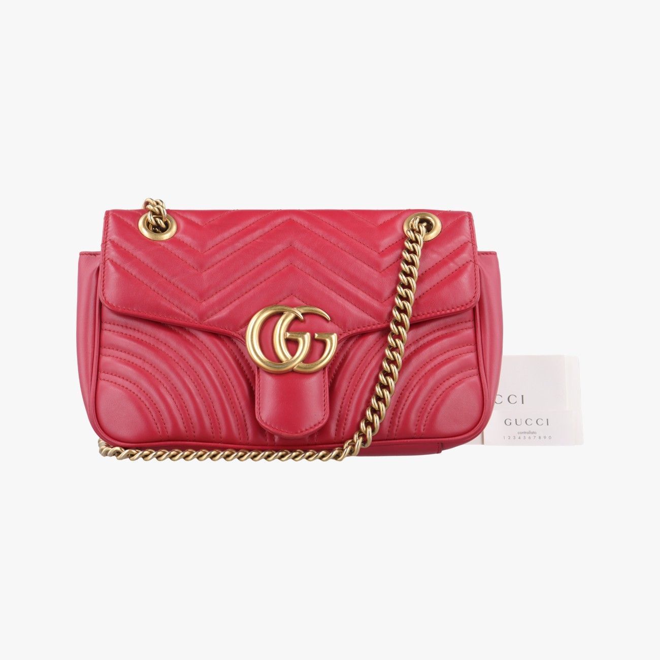 きらり✴︎ 　GUCCI GGマーモント グッチGucciGGマーモントレッドレザー443497D027690909 - メルカリ