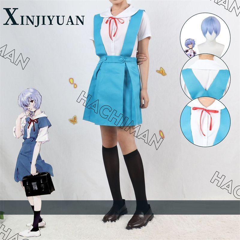 エヴァンゲリオン コスプレウィッグ付き 新世紀エヴァンゲリオン 綾波レイ アスカ EVA 制服 女の子男の子 コスプレ衣装 アニメ周辺 cosplay小道具 舞台衣装 文化祭 ハロウイーン パーティー 人気漫画 変装 仮装 cosplay