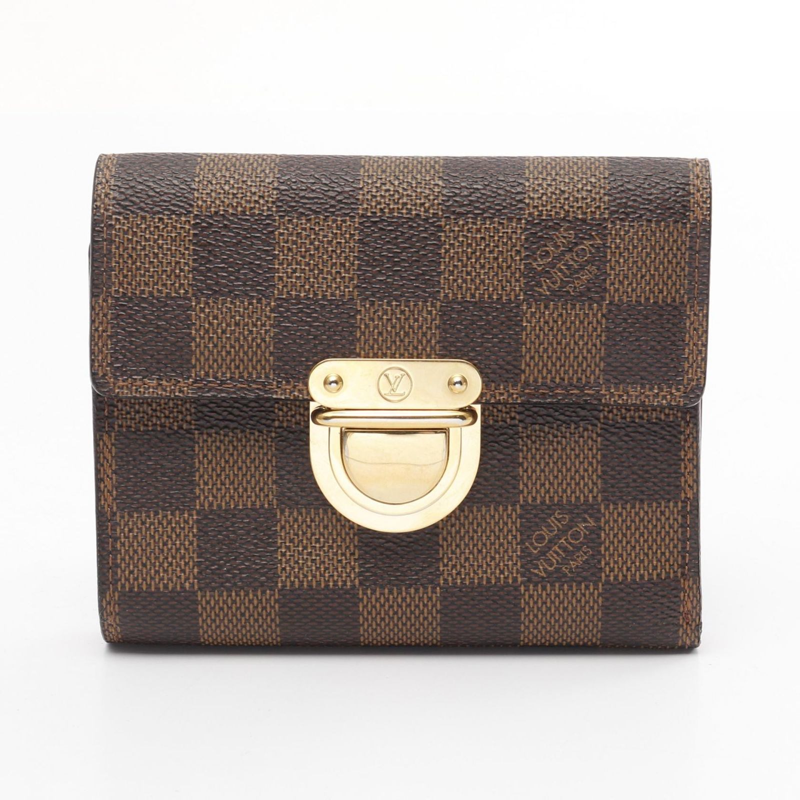 ルイ ヴィトン LOUIS VUITTON 三つ折り財布 ポルトフォイユ コアラ ダミエエベヌ N60005 PVCコーティングキャンバス レザー ポルトフォイユコアラ レディース Used B