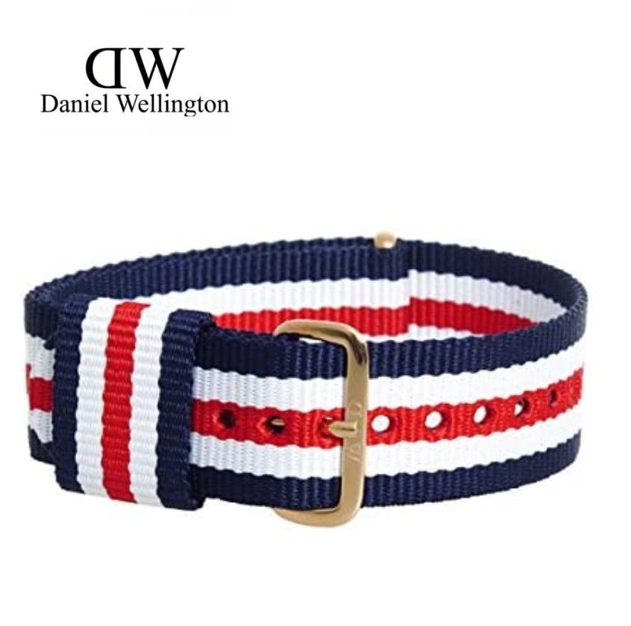 Daniel Wellington 腕時計用バンド 0302DW 紺白赤 - ラ