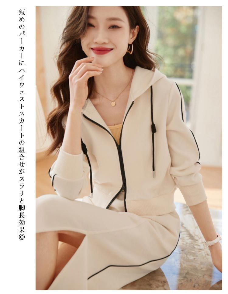 【Marithe】パーカー＆スカート セットアップ R4859 Marithe】パーカー＆スカート セットアップ R4859 (Marithe +