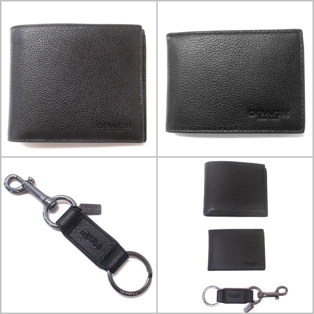 コーチ COACH メンズ 二つ折り財布 キーリング レザー 41346