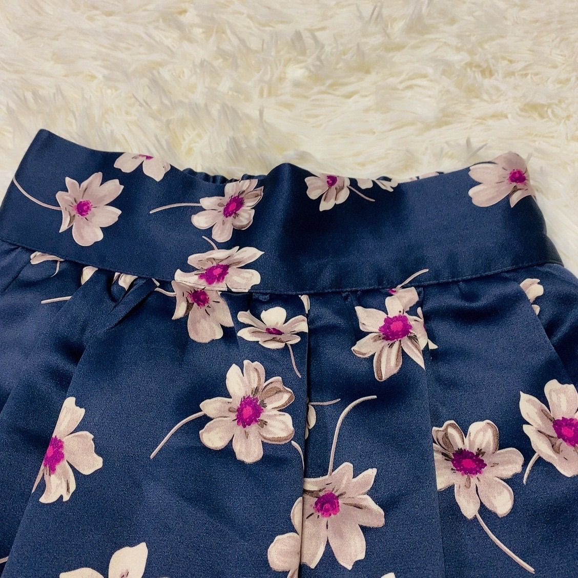 machatt マチャット ロングスカート 花柄 桜 総柄 ネイビー - メルカリ 