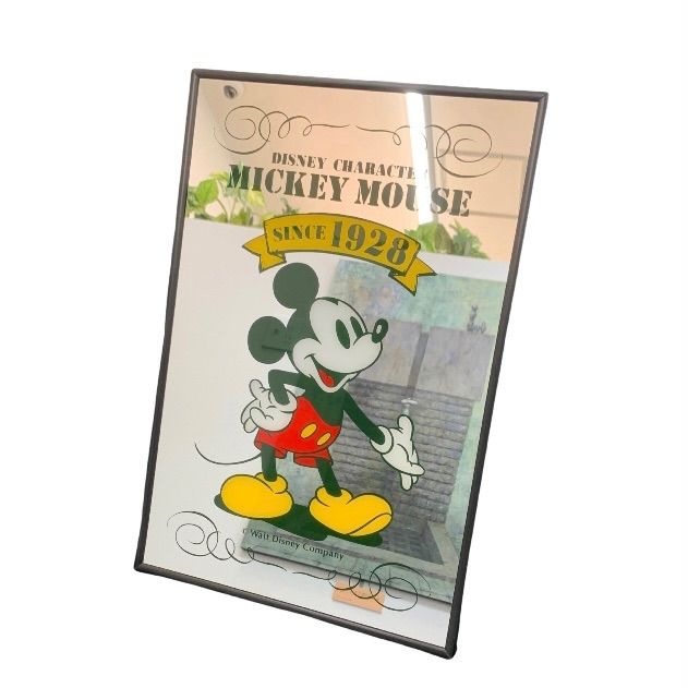 未使用　Disney ディズニー ミッキーマウス パブミラー 壁掛け鏡 当時物 美品】Disney ディズニー ミッキーマウス パブミラー 壁掛け鏡