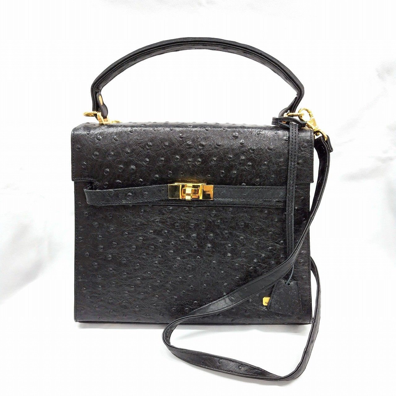 ヴァレンティノ マルディーニ 2WAY ハンドバッグ 黒 ヴァレンティノマルディーニ ハンドバッグ クロコ型押 黒 シャイニング