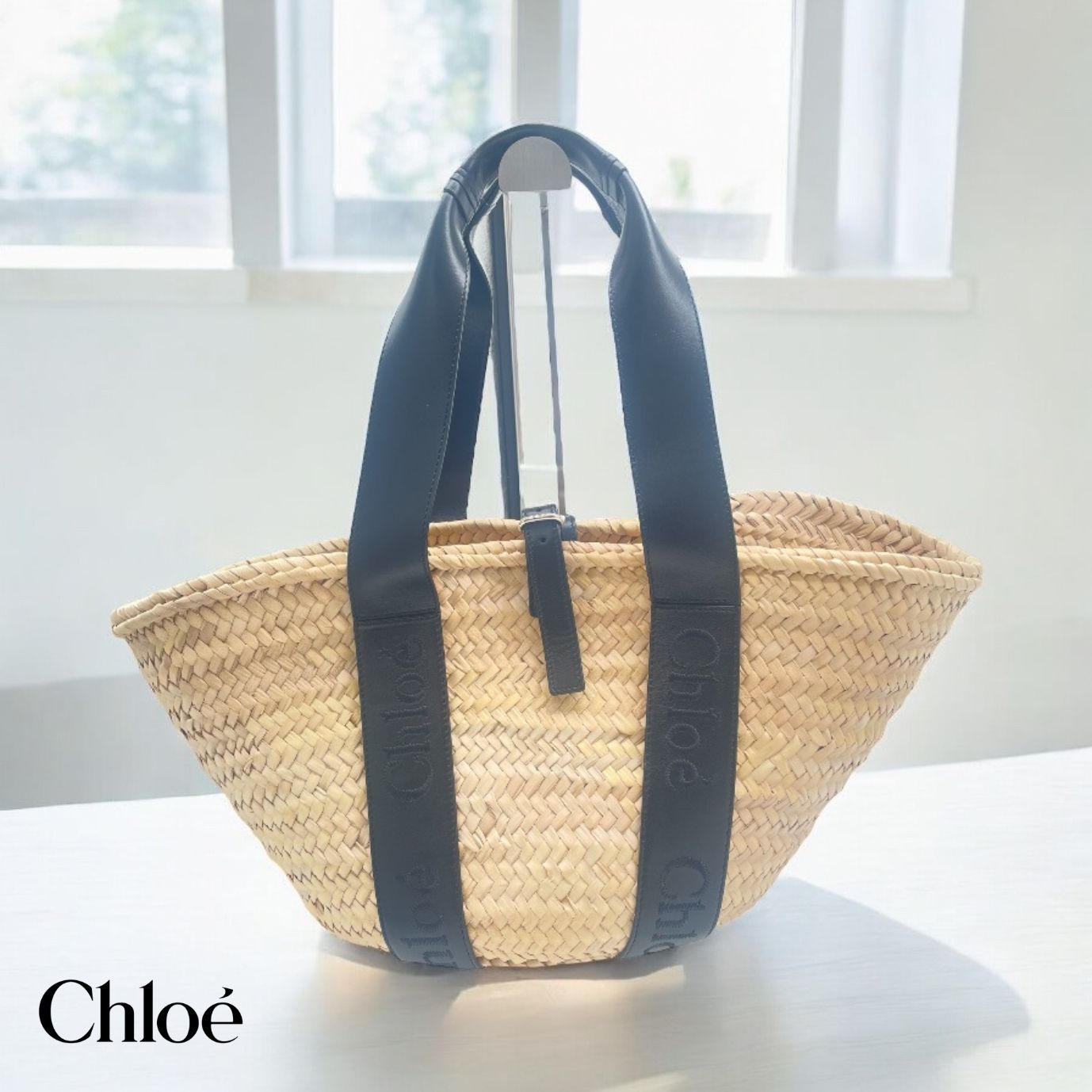 Chloe クロエ sense ミディアムバスケット CHC23SS303J66 カゴバック トートバッグ ロゴ 夏バッグ
