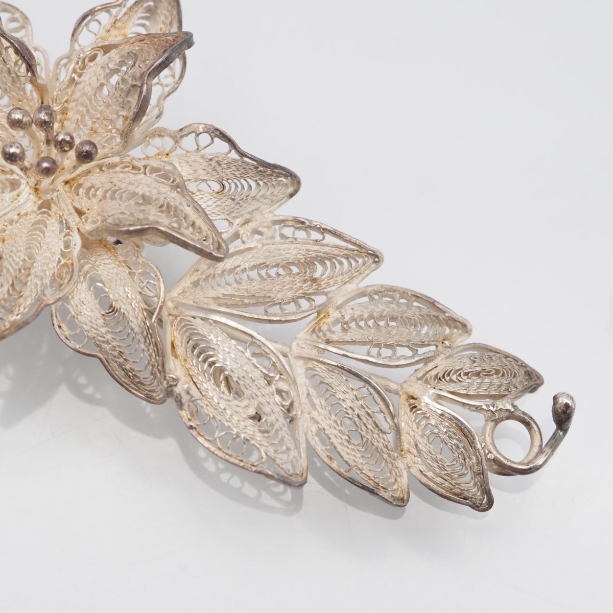 ヴィンテージ フィリグリー ブローチ G912 ヴィンテージ ブローチ フィリグリー 銀線細工 フラワー デザイン