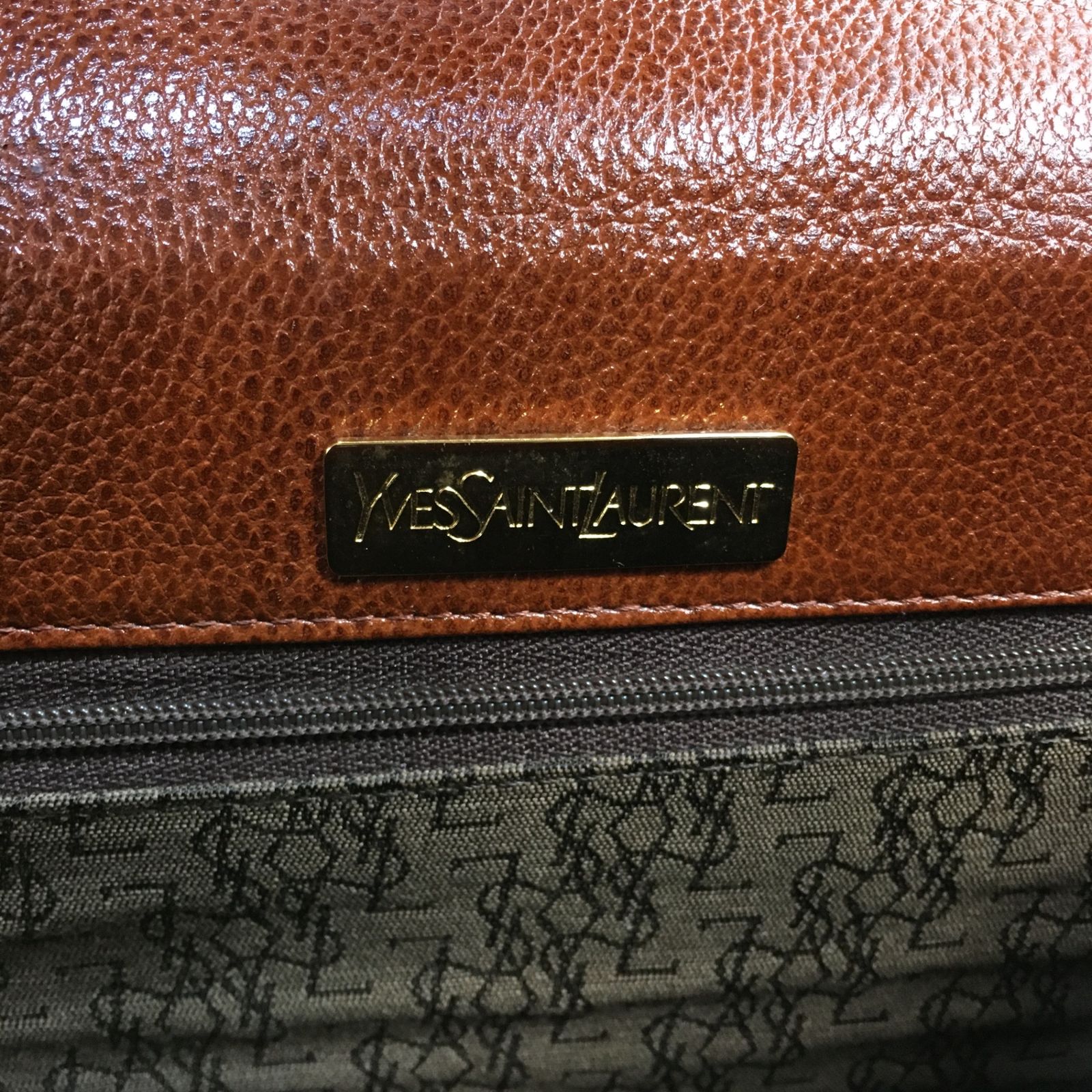2505-74｜イヴサンローラン ショルダーバッグ レザー ブラウン YSLロゴ 2505-74｜イヴサンローラン ショルダーバッグ レザー ブラウン