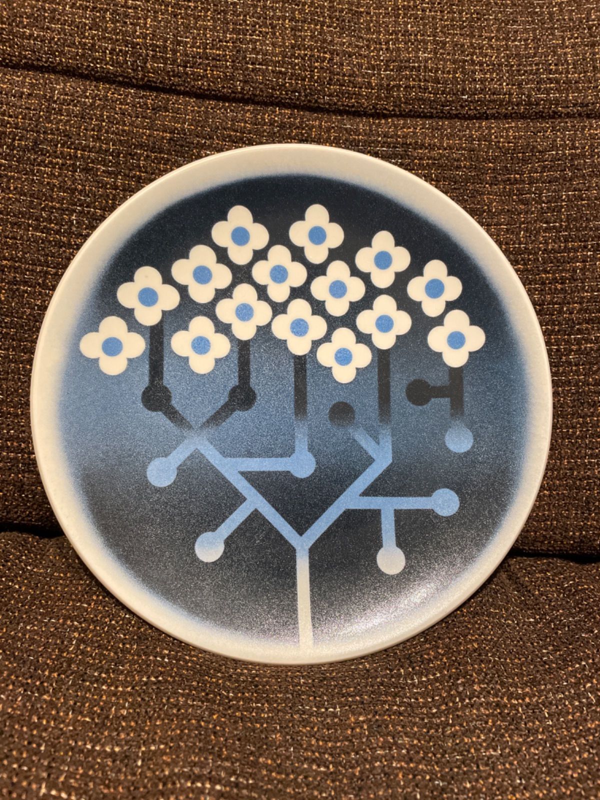 ARABIA アラビア ウォールプレート 花 青 北欧 ヴィンテージ