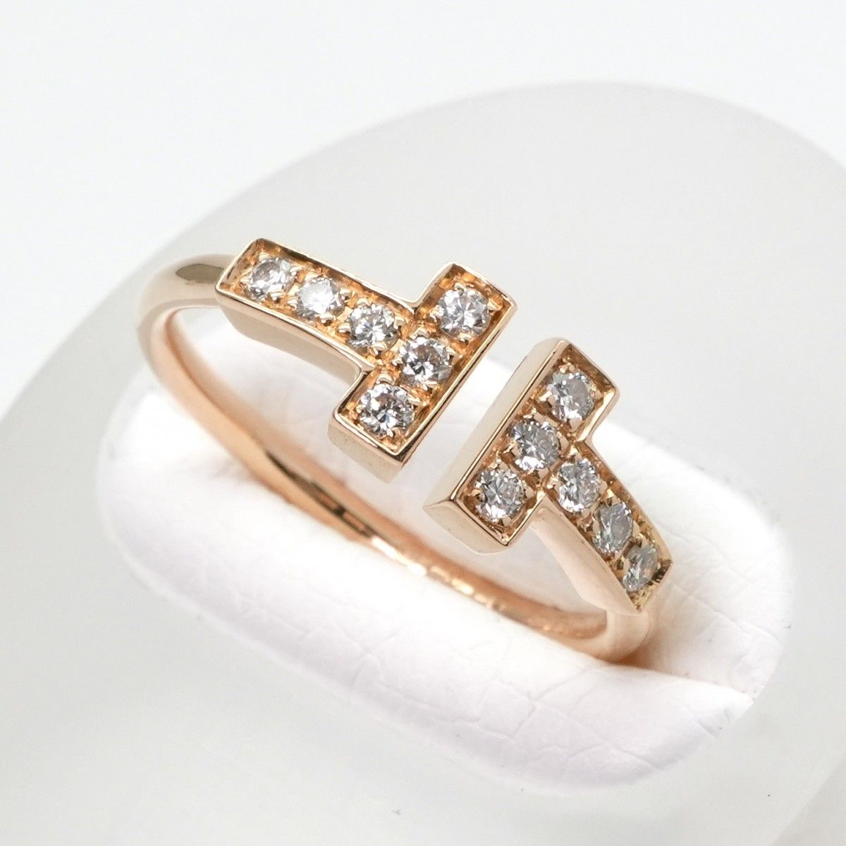 TIFFANY＆Co.】ティファニー『K18PG Tワイヤー リング シェル