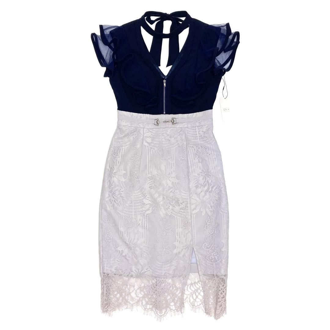 DEA ROBE de FLEURSツイードドレスフレアローブドフルール・ドレス DEA
