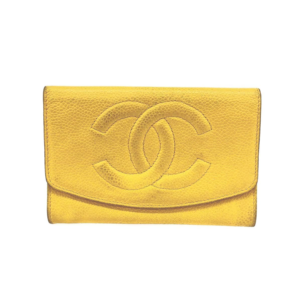 CHANEL シャネル 財布 キャビアスキン カードシール有4番台