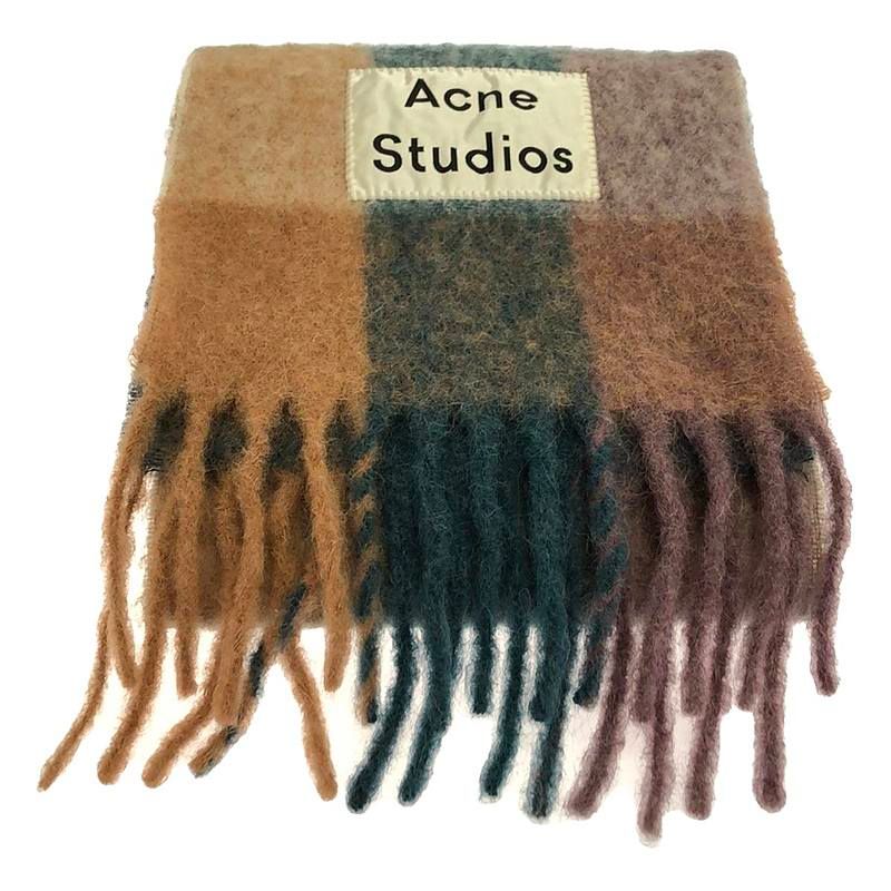 【美品】  Acne Studios / アクネストゥディオズ | チェック アルパカ混 フリンジマフラー | マルチカラー | レディース 美品】 Acne Studios / アクネストゥディオズ | チェック アルパカ混