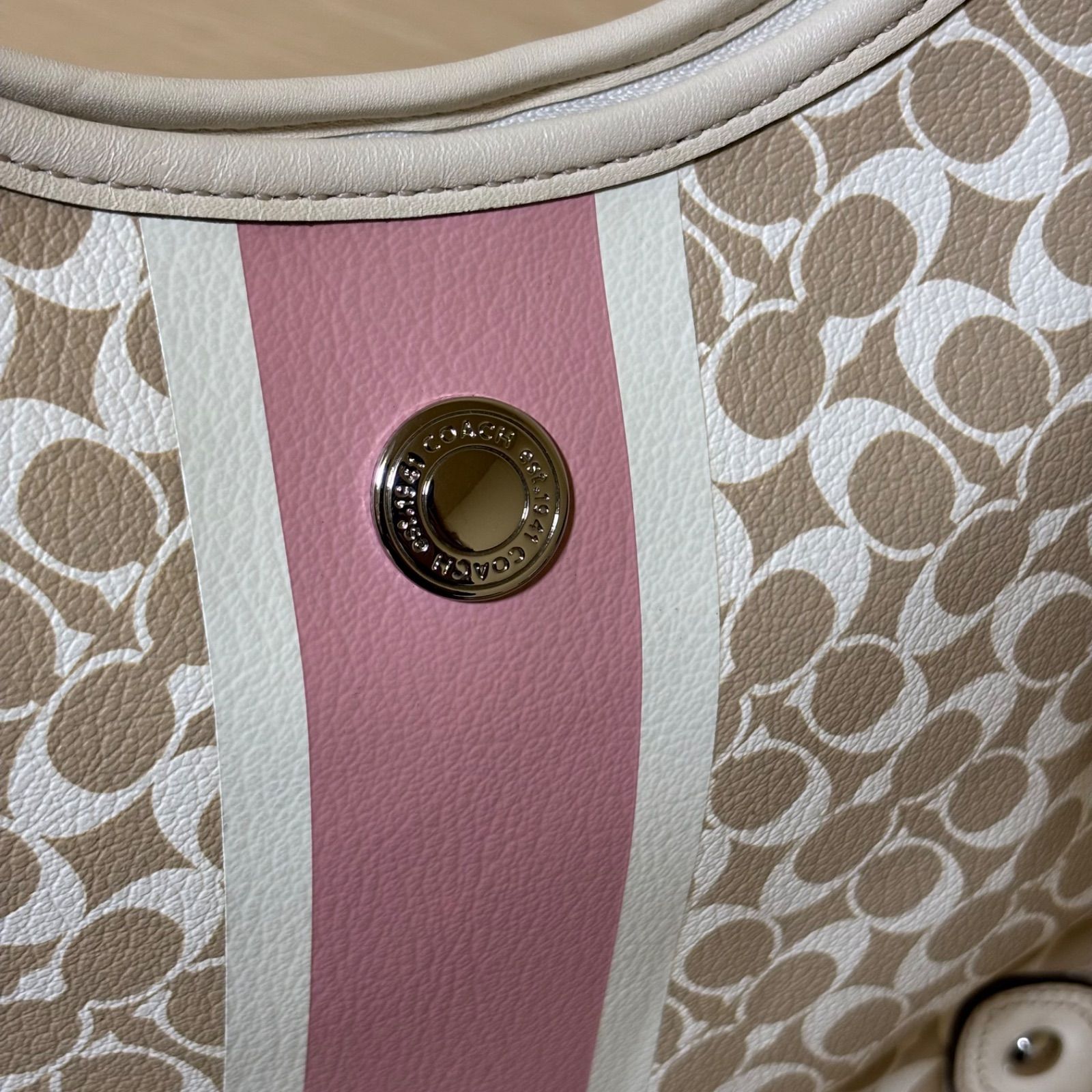 COACH コーチ シグネチャー ショルダーバッグ ピンク F15136 ☆ 【保管 