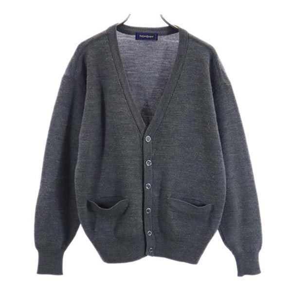 イヴサンローラン　ニットカーディガン イヴサンローラン 90s オールド ニット カーディガン M グレー系 YVES