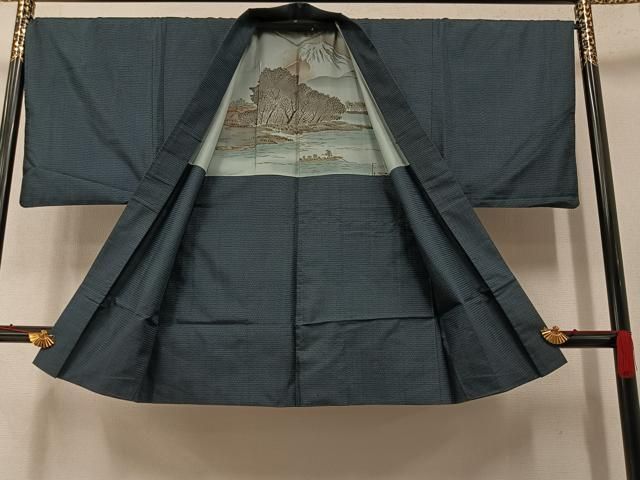 平和屋着物□男性 本場大島紬 アンサンブル 100亀甲 総詰め 正絹 逸品  