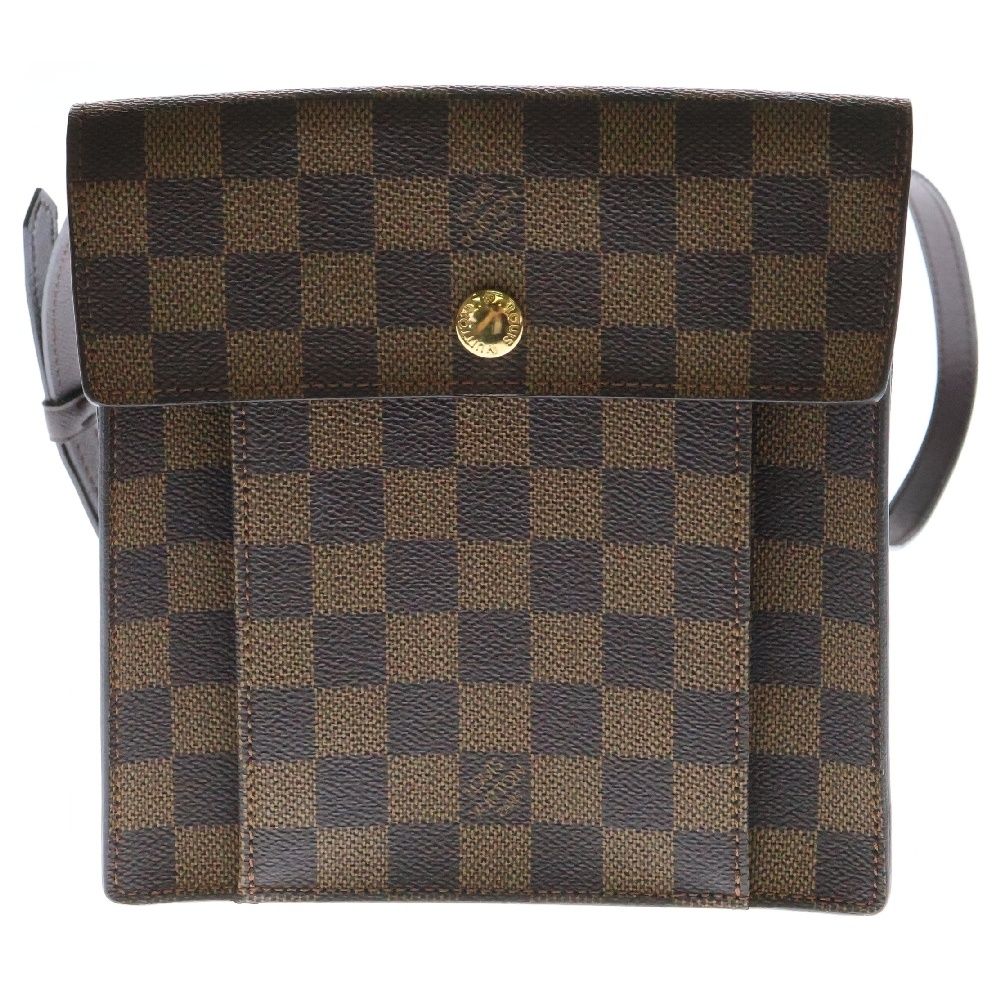 LOUIS VUITTON ルイヴィトン ダミエ ピムリコ ショルダーバッグ ショルダーポシェット ミニバッグ ブラウン ゴールド金具 PVC N45272