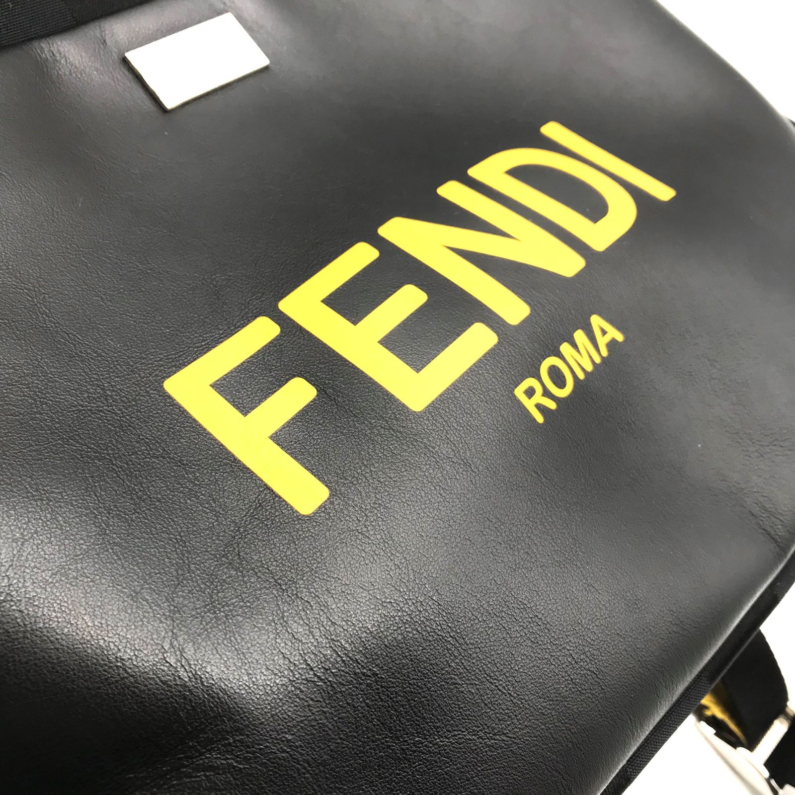 FENDI フェンディ ペカン ロゴプレート ナイロン レザー リュック  