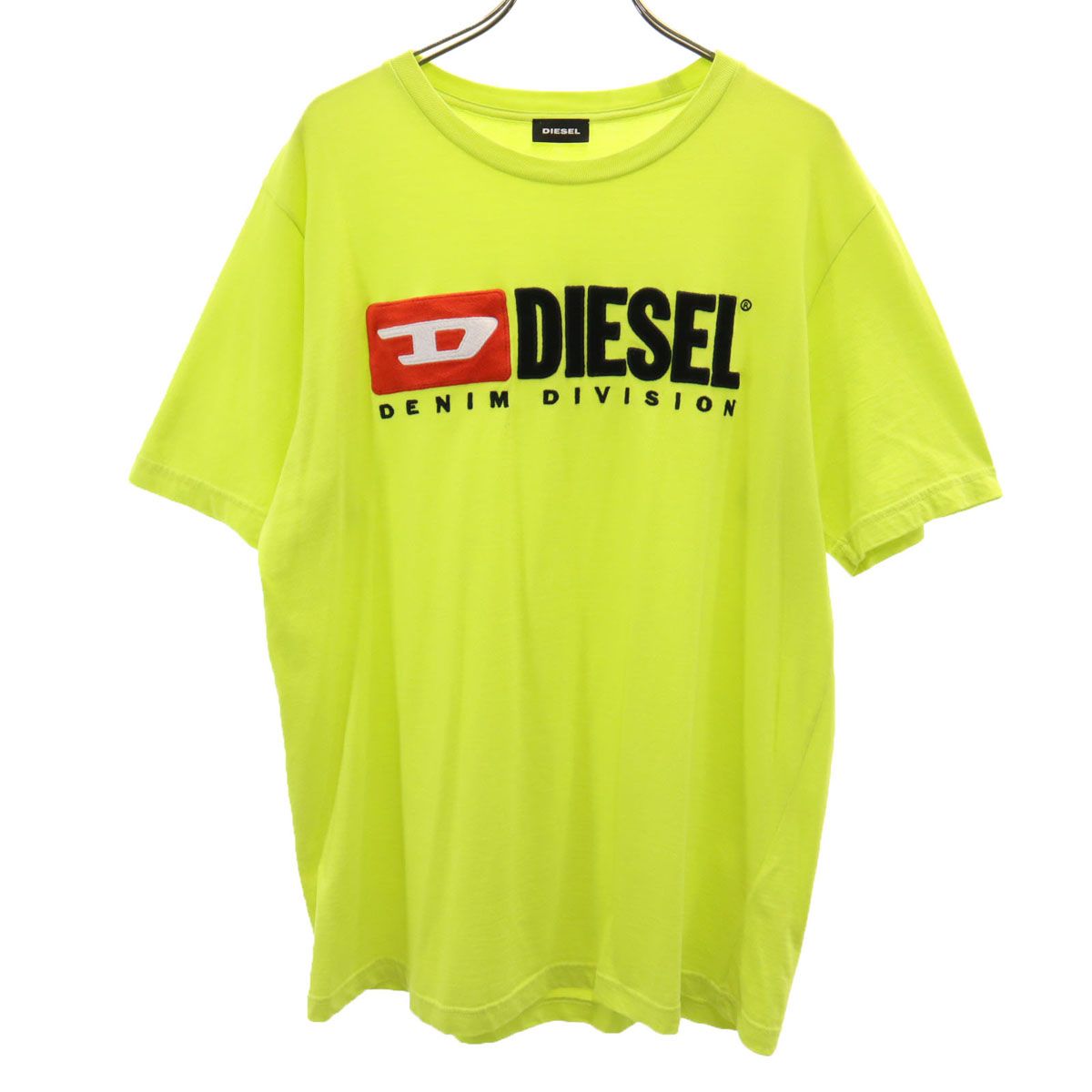 DIESEL ディーゼル ブルガリア製 半袖 Tシャツ L ネオンイエロー メンズ 古着